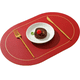 thumbnail image 3 of Juego de 4 manteles individuales de piel sintética, tapetes para mesa de comedor con diseño ovalado de Color de doble cara, decoración del hogar resistente al agua y al calor, 3 of 5