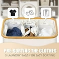 thumbnail image 3 of N Hampers for Laundry Basket with Lid,160L Extra Large Laundry Hamper 3 Section Dirty Clothes Hampers for Laundry Divided Laundry Basket Organizer for Bedroom,Laundry Room,Dirty Clothing Hamper,Beige, 3 of 15