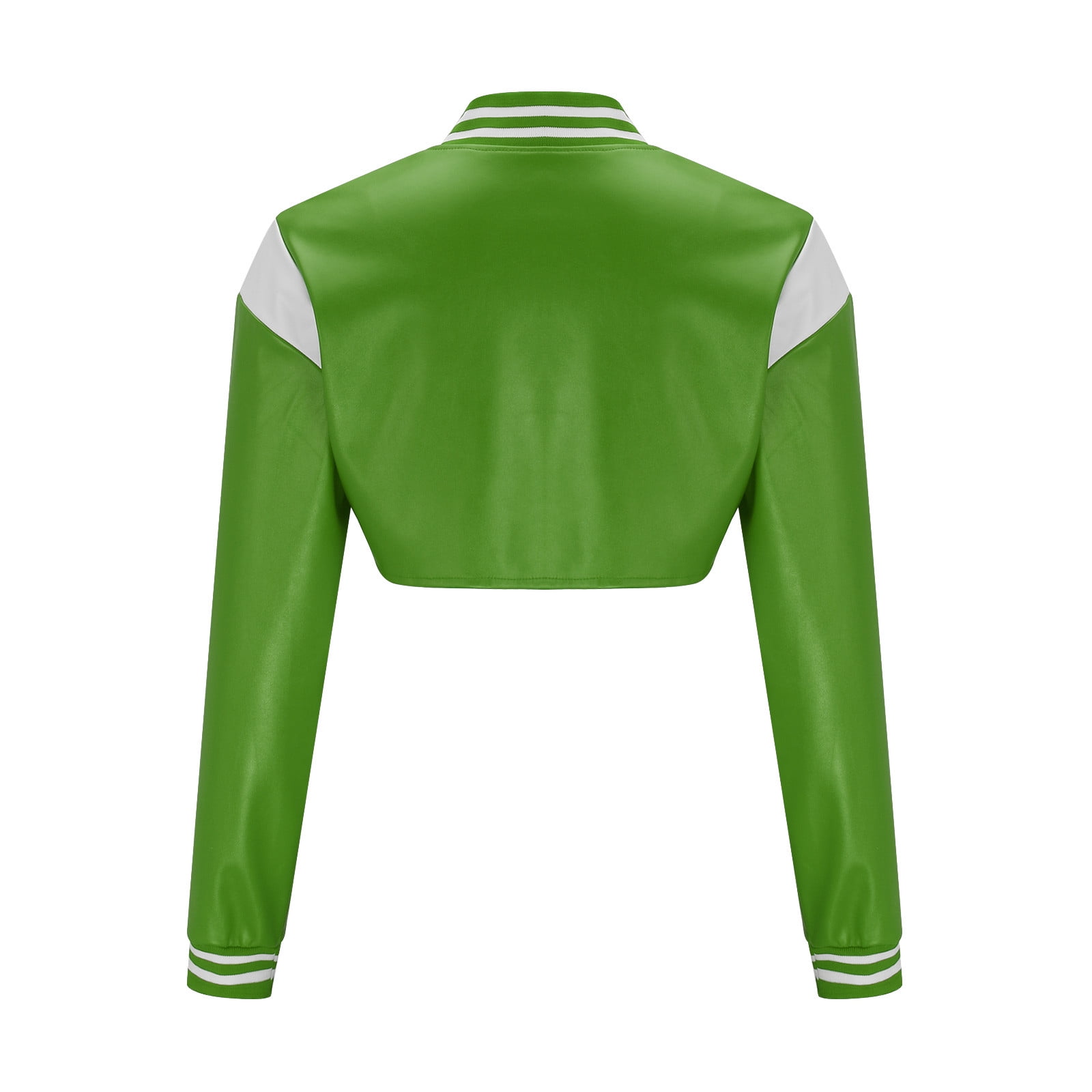 UYISJ Womens Cropped Varsity Letterman Bomber Jackets Long