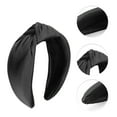 thumbnail image 3 of Unique Bargains 1 Pc Solid Tie Wide Headbands for Women Black, 3 of 6