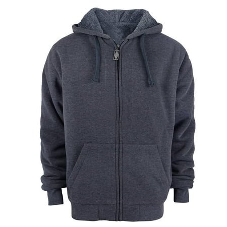 gary com Hoodies for Men Heavyweight Fleece Sweatshirt - Full Zip Up Thick Sherpa Lined Winter Warm Sweatshirts Work Jackets With Pocket,DKgrey 4XL