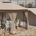 thumbnail image 6 of Outsunny 10' x 11.5' Metal Patio Gazebo, Double Canopy, Tree Motifs, Brown, 6 of 9