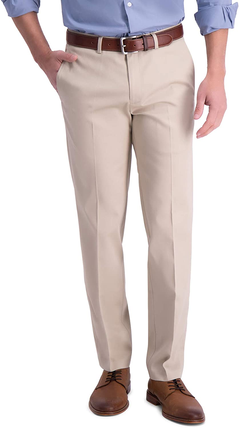 Haggar Men's Iron Free Premium Khaki Classic Fit Flat Front Expandable Waist Casual Pant Haggar Men's Iron Free Premium Khaki Classic Fit Flat Front Expandable Waist Casual Pant