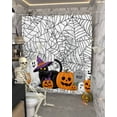 thumbnail image 5 of Halloween Shower Curtain Set ，Waterproof Fabric Shower Curtains Vintage Yellow Pumpkin Tombstone Cat Shower Curtains for Bathroom,Bathroom Decor 72"x72", 5 of 6