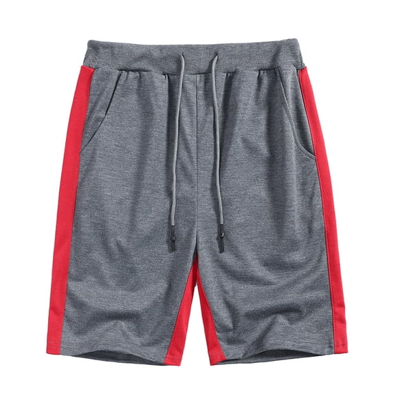 Ceisia Men's Color Block Lounge Straight Beach Mid Length Drawstring Pocket Athletic Shorts 5 Inch Inseam Casual Summer Bottoms Dark Gray XXL Gifts for Father