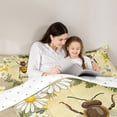 thumbnail image 4 of Manfei Sweet Bee Honey 7-Piece Twin Bedding Sets,Cute Daisy Flower Bedding Comforter Set,Rustic Floral Sheet Sets For Kids Teens,Microfiber Bedroom Decor Reversible, 4 of 8