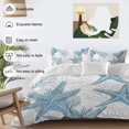 thumbnail image 3 of 3 Piece Coastal Starfish Duvet Cover Set California King,Microfiber Comforter/Quilt Cover with Corner Ties and 2 Pillowcases,0cean Nautical Coral Seagrass Nature Soft Bedding with Zipper Closure, 3 of 8