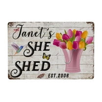 Rustic Aluminum Sign She Shed Signs Farmhouse Garden Decor Tin Metal Sign Retro Home Kitchen Room Wall Door Hanger Decor Sign 8x12 Inch