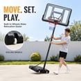 thumbnail image 6 of 44-Inch Portable Basketball Hoop, SHINPT 4.8-10 ft Adjustable Height Basketball Hoop with PC Backboard, Wheels and Fillable Base, Suitable for Kids, Teens and Adults, Indoor/Outdoor Play, Black, 6 of 11