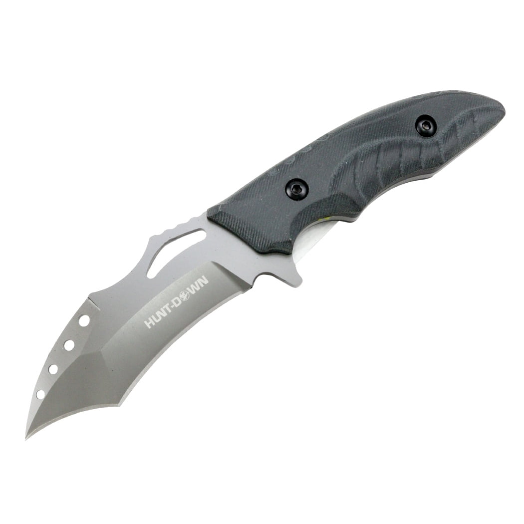 Hunt-Down 10" Full Tang Hunting Knife Stainless Steel Blade Sheath with Belt Clip 9874