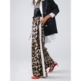 thumbnail image 4 of Women's Cheetah Print Wide Leg Baggy Pants Y2k Side Loose Streetwear Trousers Brown & White L, 4 of 8