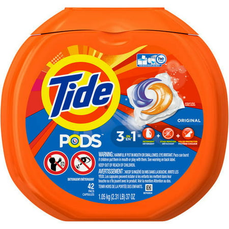 Tide PODS Liquid Laundry Detergent Pacs, Original, 42