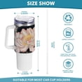 thumbnail image 3 of SKYSONIC Insulated Tumblers with Lids and Straws Handles 40oz Water Bottle Peonies Travel Mug Reusable Stainless Steel Thermos Vacuum, 3 of 7