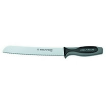 Dexter V-lo Stainless Steel Scalloped Bread Knife with Black Santoprene® Handle - 8"L Blade