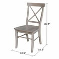thumbnail image 5 of International Concepts Set of Two X-Back Chairs  with Solid Wood Seats in Washed Gray Taupe, 5 of 10