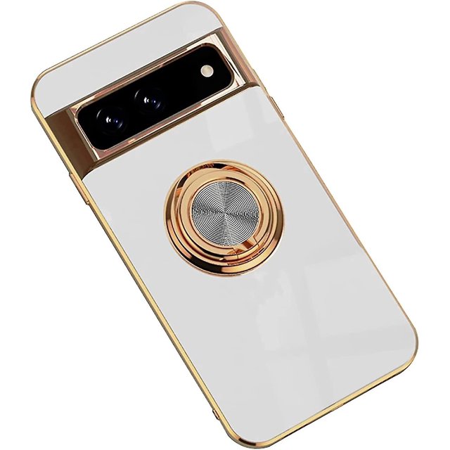 Funda para teléfono de coche, funda magnética galvanizada con soporte de anillo para Google Pixel 6a/7/7a/7 Pro/8/8 Pro