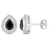 Everly Women’s 2 1/5ct TW Black White Diamond 14k White Gold Stud Earrings