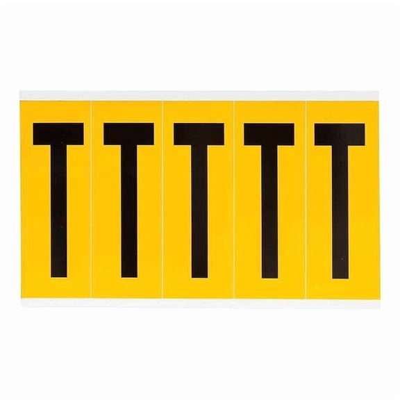 Brady Letter Label, T, 5inHx1-3/4inW, No. Cards 1 1560-T
