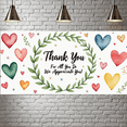 thumbnail image 4 of Watercolor Heart Thank You Banner Leaf Design Love Theme for Appreciation Events Office Decor Teacher Gifts, 4 of 7