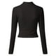 thumbnail image 5 of Qucoqpe - Camisetas de manga larga acanaladas para mujer, blusas tipo túnica con cuello en V profundo y cruzado, blusas cortas tipo tubo, suéteres tipo jersey, tallas S-2XL, 5 of 8
