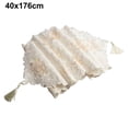thumbnail image 1 of MYG Chemin de Table Vintage en Dentelle Brodée, Tapis en Coton Blanc pour Décoration de Mariage, Fête, Maison, Réutilisable, Résistant aux Taches, Lavable 40x176cm, 1 of 10