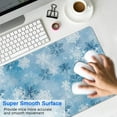 thumbnail image 4 of Long Mouse Pads for Desk,Light Blue Christmas Snowflake Pattern Desk Mats on Top Of Desks, Desk Mouse Pad Extra Large with 3mm Non-Slip Base and Stitched Edge for Gaming,Office,Work,Home 31.5x11.8in, 4 of 5