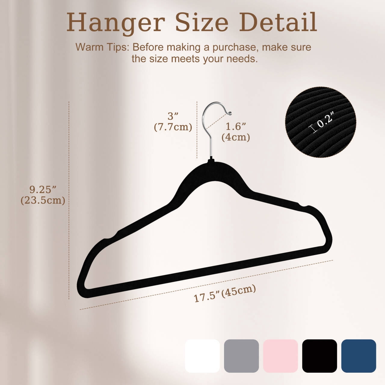 EasyPag Velvet Hangers 60 Pack Heavy Duty Black Hangers for Coats, Pants & Dress Clothes - Non Slip Clothes Hanger Set - Space Saving Felt Hangers for Clothing