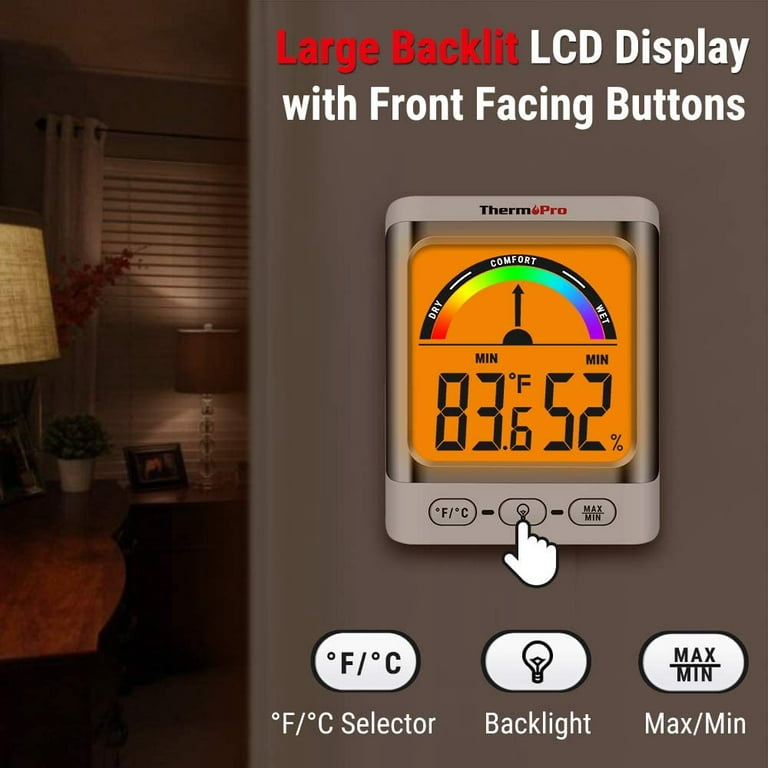Thermometers Large Lcd Touchscreen Backlight Led Digital - Temu