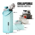 thumbnail image 2 of Botella de agua IzziBottle de silicona plegable de 600 ml, color azul, 2 of 8