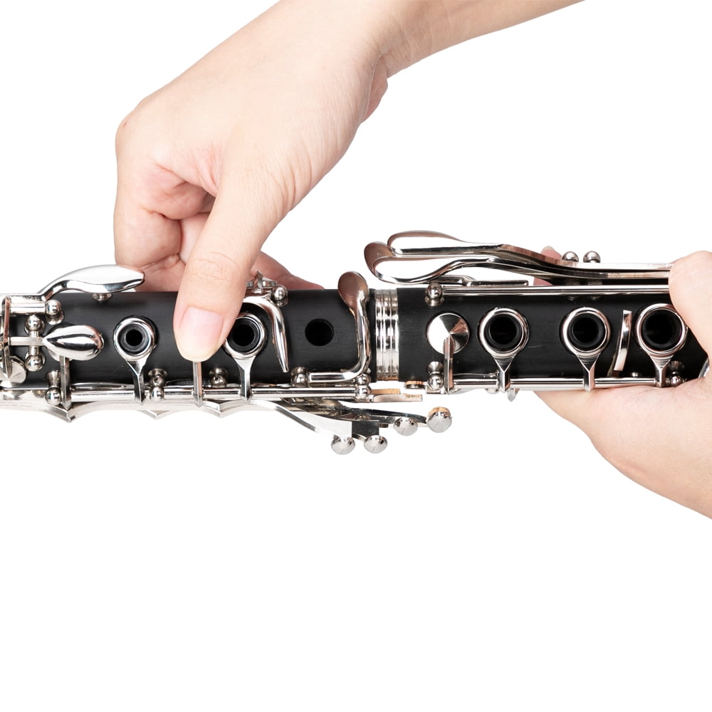 17 Keys Flat B Black Clarinet with Two Mouthpieces Connector for Beginner Student
