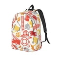 thumbnail image 2 of Balery Firefighter Icons Vintage Canvas Backpack for Men and Women - Large Capacity, Durable Travel Laptop Bag for School, Work, Hiking, and Outdoor Activities, 2 of 7