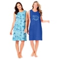 thumbnail image 6 of Dreams & Co. Plus Size 2-Pack Sleeveless Sleepshirt, 6 of 6