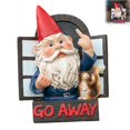 thumbnail image 3 of Advancent Gnomos Decoraciones de jardín Divertido al aire libre Go Away Estatuas Dwarf Placa Estatuilla Árbol Adornos colgantes para patio Patio Artesanía Advancent HA013670-00, 3 of 6