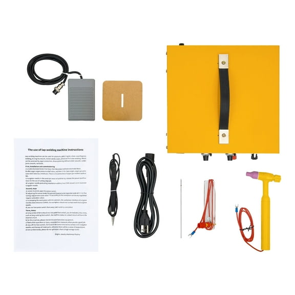 Portable Jewelry Welder Gold Silver Platinum Welding Machine 110V 400W 80A Professional Precise Jewelry Spot Welder With Foot Pedal, for Gold Silver Steel Jewelry Welding, Yellow