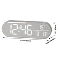 thumbnail image 3 of Digital Wall Clock with Date & Temperature, Full Screen LED Display, Adjustable Brightness, Wood Grain Finish, 9.85x3.15x1.06 Inch, 3 of 7