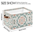 thumbnail image 4 of Yayeee 2 Pack Canvas Storage Basket with Handles for Shelves Fabric Bins Closet Organizer, Green Geometric Pattern, 4 of 8