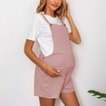 thumbnail image 5 of HaiMao Maternity Overalls Clearance - Stretchy Maternity Romper Shorts - Maternity Jumpsuit Pink L(L), 5 of 6