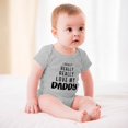 thumbnail image 3 of I Really Love My Daddy - Baby Clothes - Funny Newborn Bodysuit Outfits for Boys And Girls Gray-style-1 12months, 3 of 7