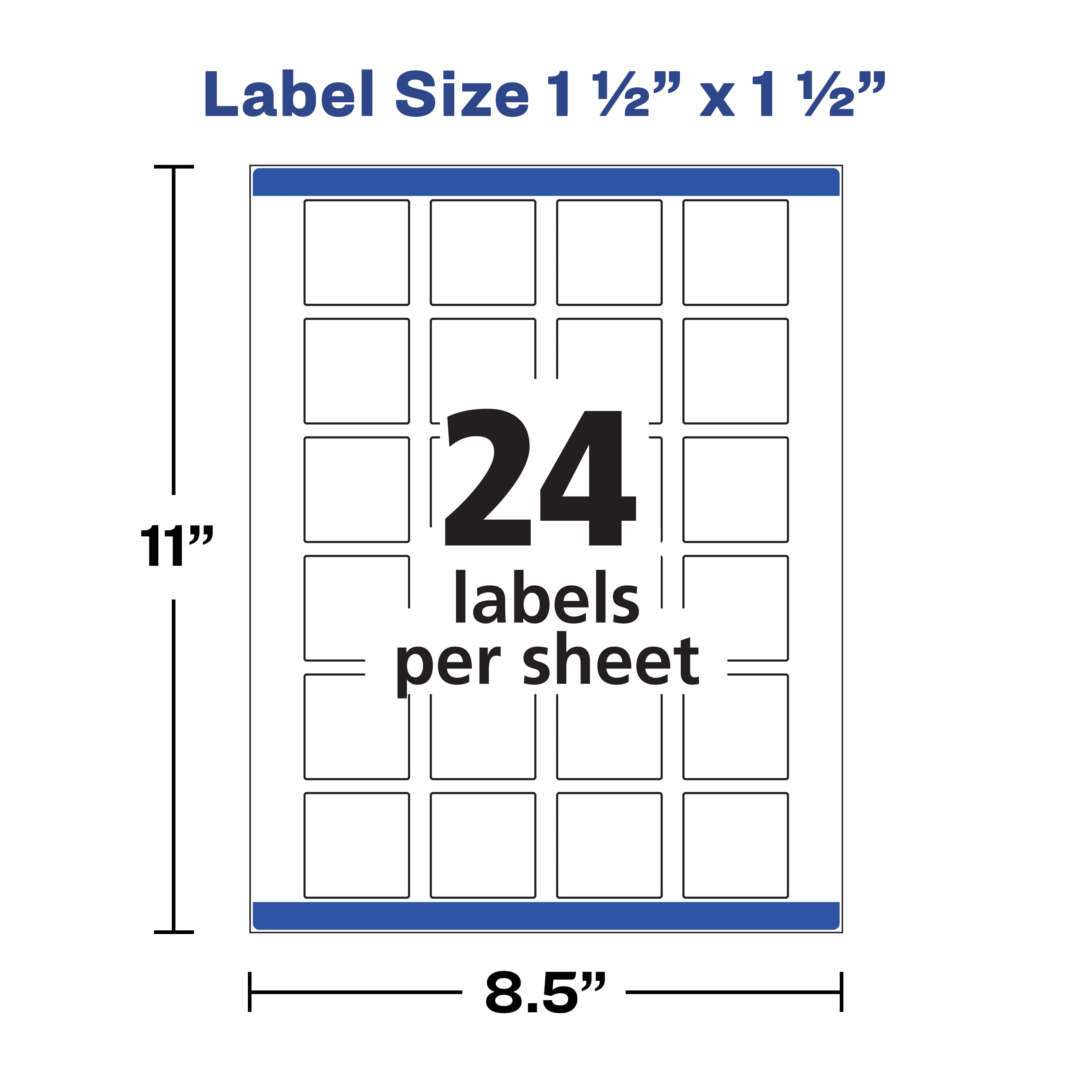 【SQUARELINE】Avery Avery Sticker Printer, Printable Square Labels, 1.5