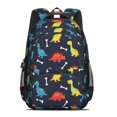 thumbnail image 2 of Dinosaur and Bone Navy Blue Pattern Cute School Backpack Bag with Padded Back and Adjustable Shoulder Straps 16.9 X 12.6 X 5.9 Inches, 2 of 5