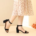 thumbnail image 2 of BLISSFUL STEP Women's Ankle Strap Open Toe Block Heels Sandals Black (Size 9), 2 of 6