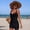 Black, variant on Women's Sporty Tankini Set Ruched Top & High Waisted Shorts with Pockets, Tummy Control Swimwear for Beach & Pool