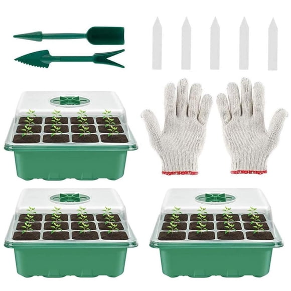 Bandeja De Plántulas De 12 Celdas Para Interiores, Mini Invernadero Para Plantas, Vivero, Caja De Cultivo Para Casa, Granja, Patio, Balcón Vogacara HA034778-00