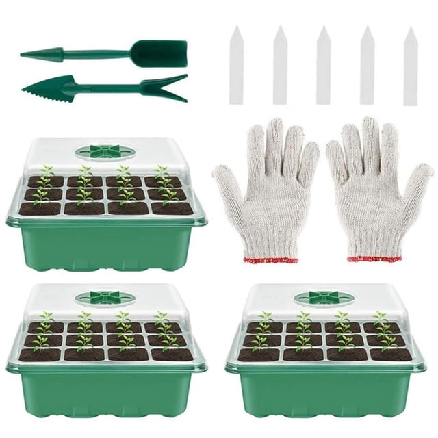 Bandeja De Plántulas De 12 Celdas Para Interiores, Mini Invernadero Para Plantas, Vivero, Caja De Cultivo Para Casa, Granja, Patio, Balcón Vogacara HA034778-00