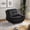 black, variant on BSHTI 46” Faux Leather Small Recliner Chair Single Sofa Couch with Backrest , Sponge Cushion, Solid Wood Frame for Living Room/Bedroom/Officer(Bright Bronze )