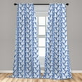 thumbnail image 5 of Ambesonne Russian Curtains, Flower Leaves Porcelain, Pair of 28"x63", Blue, 5 of 5
