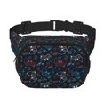 thumbnail image 1 of Saiise Sac Banane à Double Compartiment Motif Manette de Jeu Sac de Taille Carré Réglable Mains Libres Ceinture de Course Randonnée Sécurité Voyage Bandoulière en Sergé, 1 of 9