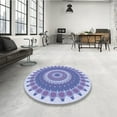 thumbnail image 3 of Ahgly Company Indoor Round Patterned Periwinkle Purple Area Rugs, 5' Round, 3 of 6