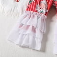 thumbnail image 5 of TAIAOJING Toddler Baby Football Outfits Girls Christmas Long Sleeve Striped Santa Prints Tops Lace Bell Bottoms Pants Outfit 2-3 Years, 5 of 6