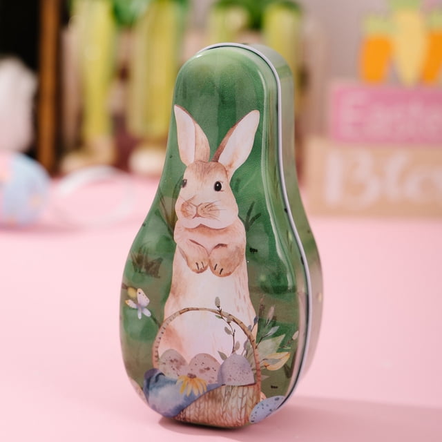 Fwttom Easter Decorations Easter Decoration Colorful Easter Bunny Tinplate Box Box Children's Gift Box